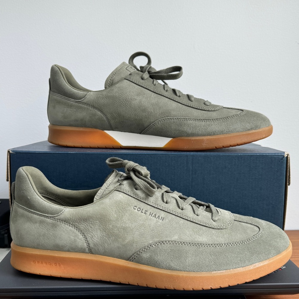 Cole Haan NIB Grandpro Turf Sneaker size 13 Dusty Olive Nubuck